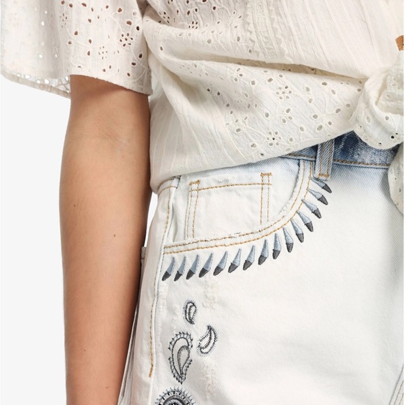 DESIGUAL bohemian frayed denim shorts size EU32 (US12) - Picture 5 of 10